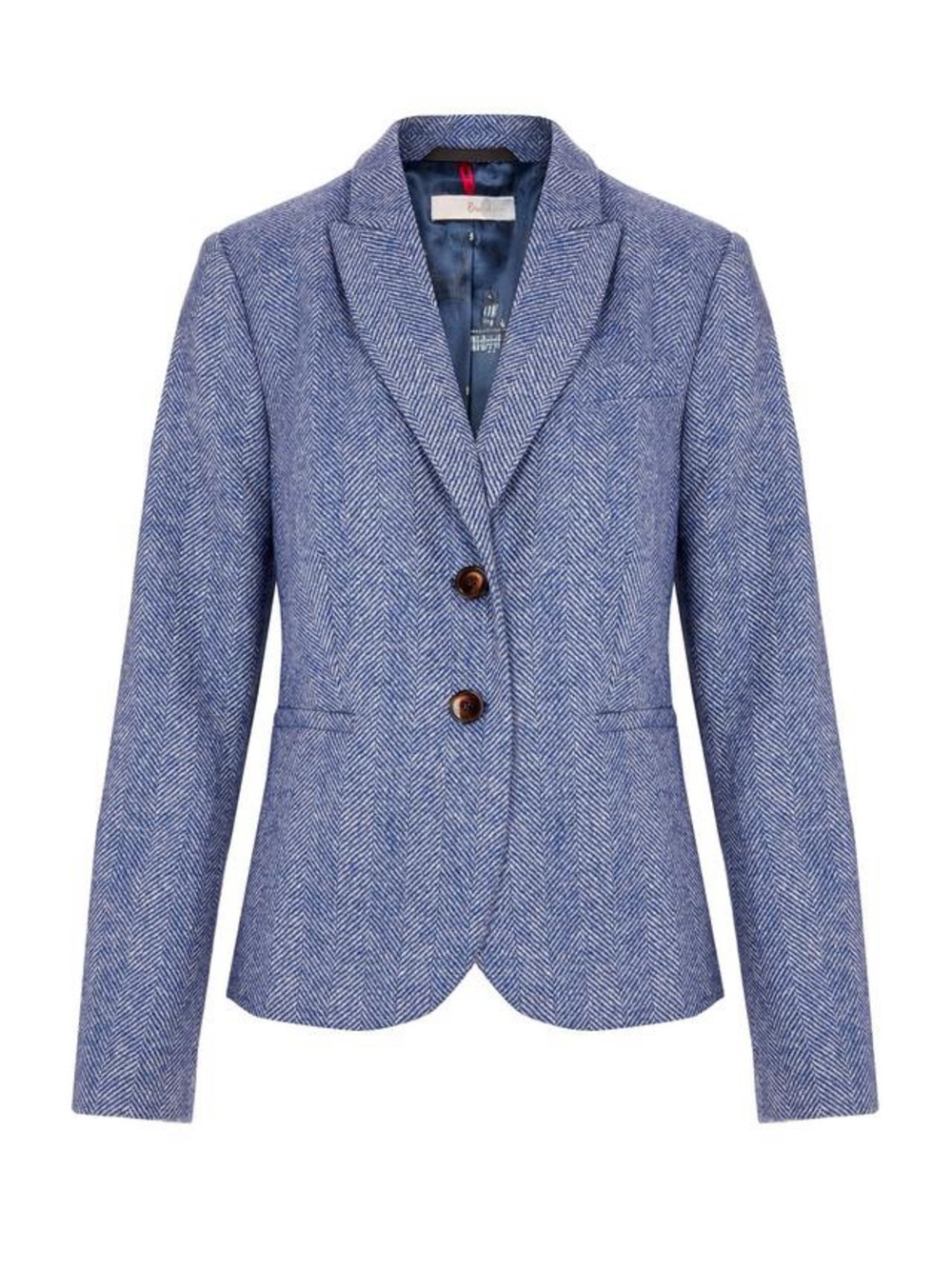 NWT Boden Elizabeth British Tweed Blazer in Blue/Ivory Herringbone, US 10R